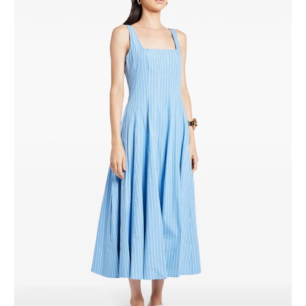 Staud Wells Dress NWT Size 8 Blue and White Stripe